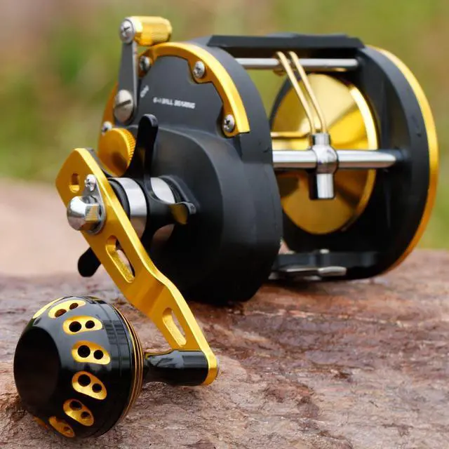 Alt view image 5 of 7 - Trolling Reel Saltwater Level Wind Reels, Drag Reels Boat Fishing Ocean Fishing for Sea Bass Grouper Salmon