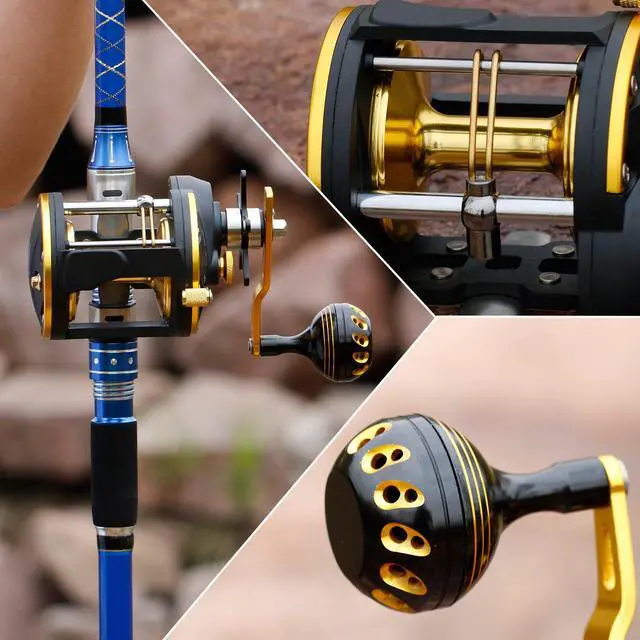 Alt view image 6 of 7 - Trolling Reel Saltwater Level Wind Reels, Drag Reels Boat Fishing Ocean Fishing for Sea Bass Grouper Salmon