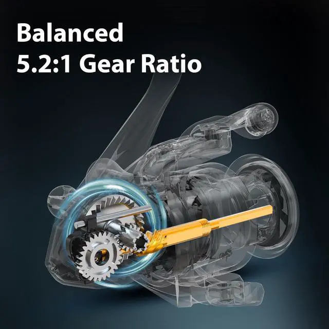 Alt view image 3 of 7 - M1 Spinning Reel Freshwater Fishing Reel, 9+1 Ball Bearings for Smooth Performance, Up to 26.5 lbs Max Drag Power, CNC Aluminum Spool, 500 Size for Light Fishing, 2000 for Versatile Freshwater