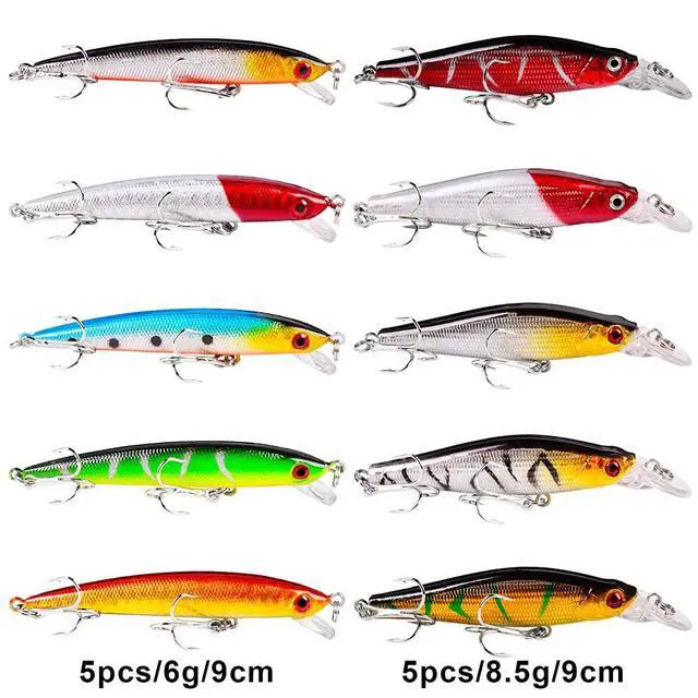 Alt view image 7 of 7 - Bass Fishing Lures Kit Set Topwater Hard Baits Minnow Crankbait Pencil VIB Swimbait for Bass Pike Fit Saltwater and Freshwater