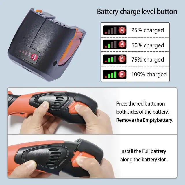 Alt view image 5 of 7 - Cordless Electric Fillet Knife - 5 Ti-Nitride Coated Non-Stick Blades, Ergonomic Non-Slip Grip Handle & Cooling Vent Stylish with Carry Bag,Perfect Electric Knife for Effortless Fishing (Orange)