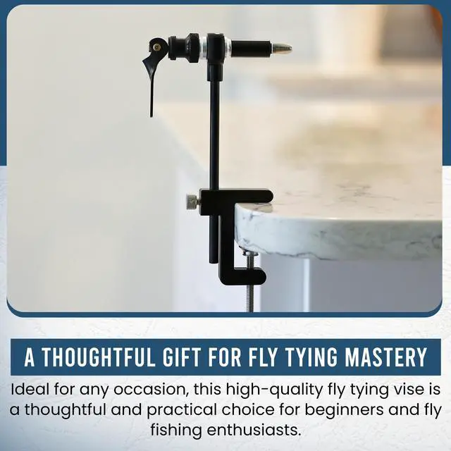 Alt view image 6 of 7 - Rotary Fly Tying Vise for Beginners 360° Sturdy Clamp Base Black Fly Vise/Complete Fly Fishing Tools Kit | Fly Tying Materials Kit | Fly Tying Kit Accessories for Fishing Enthusiasts