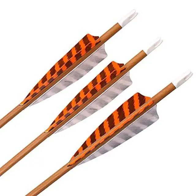 Alt view image 6 of 7 - Elong 30" Archery Carbon Arrows Wood Camo Shaft Spine 600/700 Recurve Bows Turkey Feather Arrow