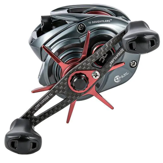 Alt view image 2 of 7 - Upgraded DC Baitcasting Reel with Digital Control Braking, Carbon Fiber Handle, 7+1 Stainless Steel Bearings, 7.2:1 Gear Ratio, Brass Gear, Audible Drag Clicker