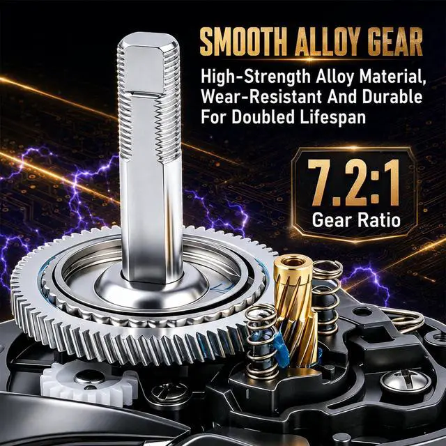 Alt view image 7 of 7 - Upgraded DC Baitcasting Reel with Digital Control Braking, Carbon Fiber Handle, 7+1 Stainless Steel Bearings, 7.2:1 Gear Ratio, Brass Gear, Audible Drag Clicker