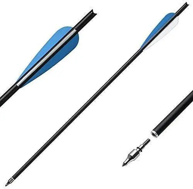 Alt view image 5 of 7 - 20 Inch Carbon Crossbow Bolt and Crossbow Broadheads Set, 12 Pcs Hunting Carbon Arrows for Crossbow with 3 Blade Broadheads 6 Pcs for Archery Practise Hunting Crossbow Arrows