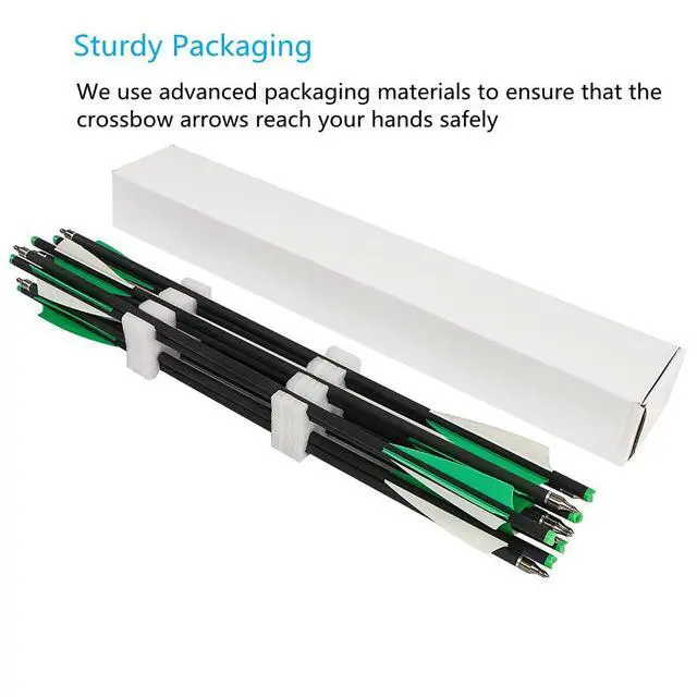 Alt view image 7 of 7 - 20 Inch Carbon Crossbow Bolt and Crossbow Broadheads Set, 12 Pcs Hunting Carbon Arrows for Crossbow with 3 Blade Broadheads 6 Pcs for Archery Practise Hunting Crossbow Arrows