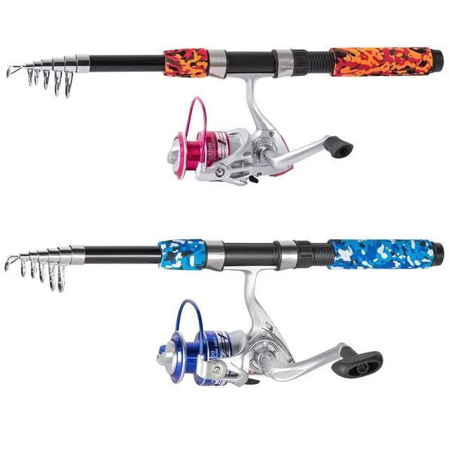 Alt view image 2 of 6 - Fishing Rod, 6.9ft 2Pcs Telescopic Fishing Pole Set, Spinning Rod and Reel Combo with Carrier Bag Freshwater Fishing Rod and Reel Combos Kits Fishing Gear (Type B: 2PCS Fishing Combo)