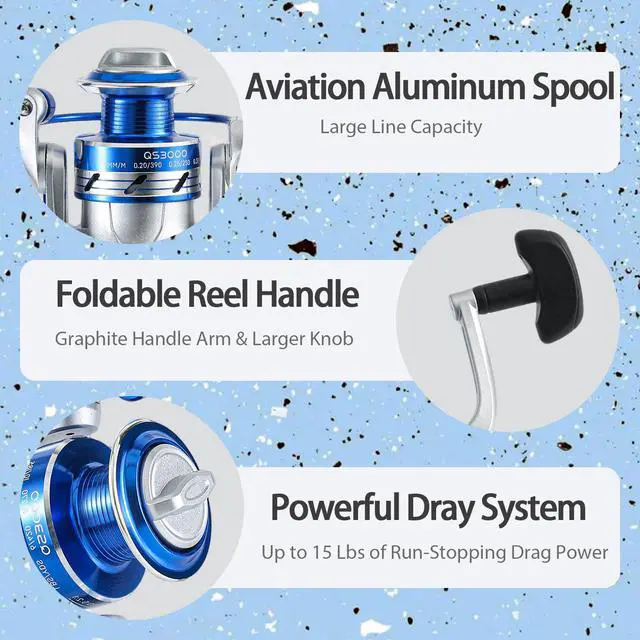 Alt view image 4 of 6 - Fishing Rod, 6.9ft 2Pcs Telescopic Fishing Pole Set, Spinning Rod and Reel Combo with Carrier Bag Freshwater Fishing Rod and Reel Combos Kits Fishing Gear (Type B: 2PCS Fishing Combo)