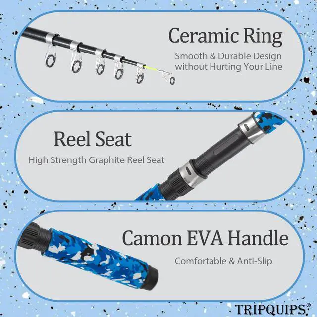 Alt view image 3 of 6 - Fishing Rod, 6.9ft 2Pcs Telescopic Fishing Pole Set, Spinning Rod and Reel Combo with Carrier Bag Freshwater Fishing Rod and Reel Combos Kits Fishing Gear (Type B: 2PCS Fishing Combo)