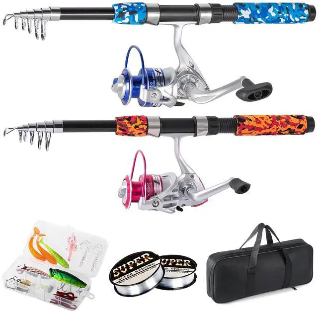 Main image of Fishing Rod, 6.9ft 2Pcs Telescopic Fishing Pole Set, Spinning Rod and Reel Combo with Carrier Bag Freshwater Fishing Rod and Reel Combos Kits Fishing Gear (Type B: 2PCS Fishing Combo)