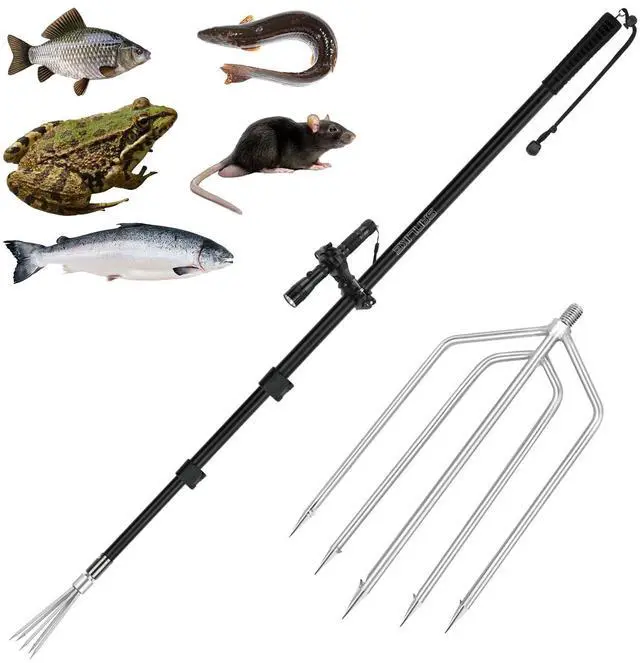 Main image of Fishing Harpoon Spear Gaff Gig, Frog Flounder Fork Hook, 4ft-8ft | Fishing Harpoon Gig, Captures Frogs and Flounders Securely, Fits Ice Fishing, Streams, And Swamps