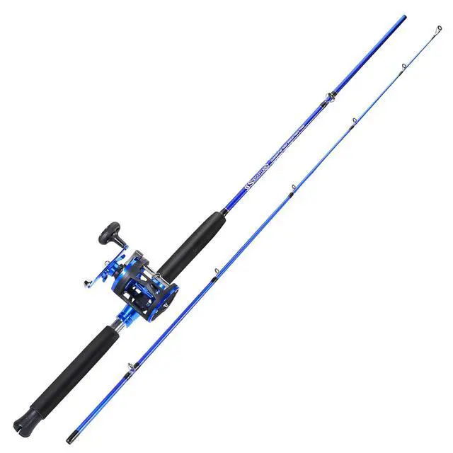Alt view image 2 of 7 - Fishing Rod Combo, 2-Piece Trolling Fishing Reel Combo with 3.8:1 Gear Ratio & 3+1 Bearings, Aluminum Reel Seat for Saltwater/Big Game Fish