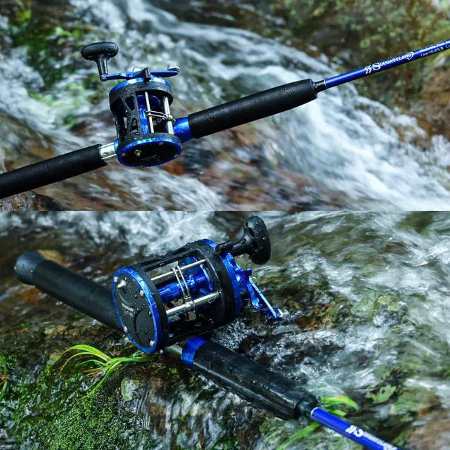 Alt view image 7 of 7 - Fishing Rod Combo, 2-Piece Trolling Fishing Reel Combo with 3.8:1 Gear Ratio & 3+1 Bearings, Aluminum Reel Seat for Saltwater/Big Game Fish