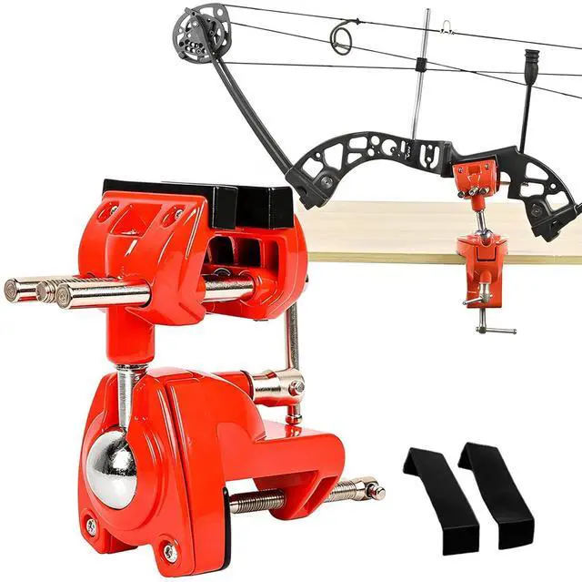 Main image of 360° Rotating Universal Bow Vise for Compound & Recurve Bow Tuning | 360° full swivel, sturdy metal build, non-marring padded clamp, removable bench mount, home workbench & archery workshop
