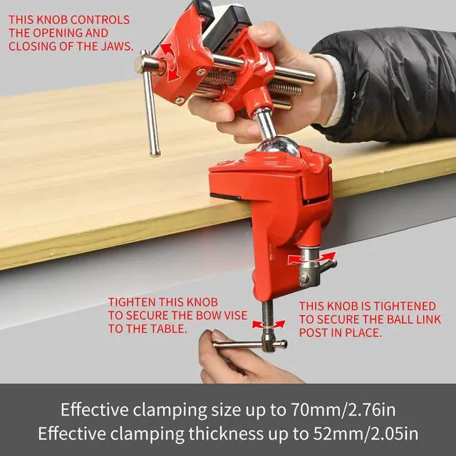 Alt view image 2 of 7 - 360° Rotating Universal Bow Vise for Compound & Recurve Bow Tuning | 360° full swivel, sturdy metal build, non-marring padded clamp, removable bench mount, home workbench & archery workshop
