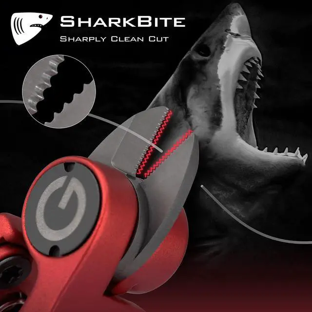 Alt view image 2 of 7 - Sharkbite Fishing Line Cutter with Retractors and Fishing Knot Tying Tool and Hook Eye Cleaner, Fly Fishing Nippers