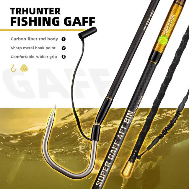 Alt view image 6 of 7 - Carbon Fiber Fishing Gaff Saltwater Fish Gaff with S316 Stainless Steel Fishing Hook