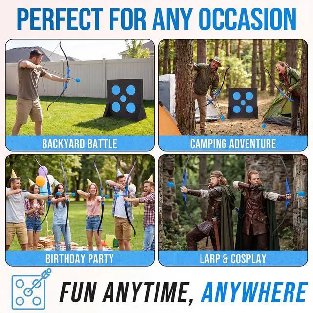Alt view image 7 of 7 - 30 Inch Foam Tipped Arrows, 6/12 Pcs Removable Sponge Tip Archery LARP Practice Arrows with Archery Carbon Bow for Compound Bow, Combat Game, Training, Cs Shooting