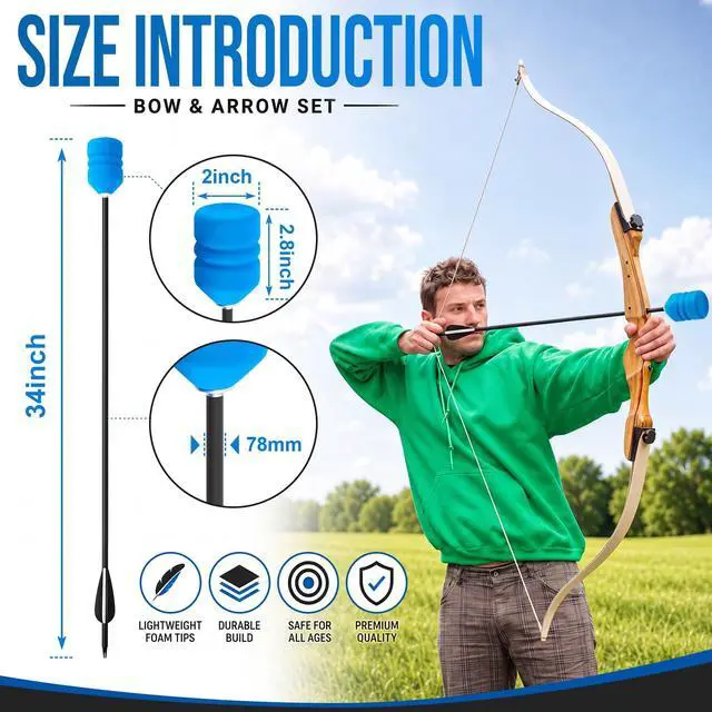 Alt view image 3 of 7 - 30 Inch Foam Tipped Arrows, 6/12 Pcs Removable Sponge Tip Archery LARP Practice Arrows with Archery Carbon Bow for Compound Bow, Combat Game, Training, Cs Shooting