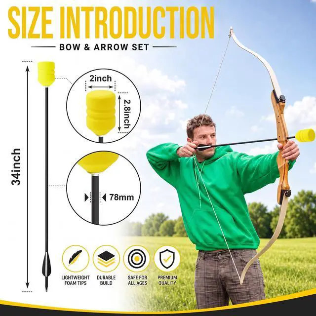 Alt view image 3 of 7 - 30 Inch Foam Tipped Arrows, 6/12 Pcs Removable Sponge Tip Archery LARP Practice Arrows with Archery Carbon Bow for Compound Bow, Combat Game, Training, Cs Shooting