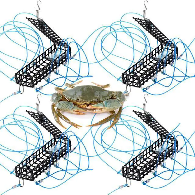 Main image of 10 Loop Crab Snare Trap 6 Inch Length Catching Dungeness Crab Snare Trap with Reserve Loops for Fishing Poles Dungeness Blue Red Rock Crabs