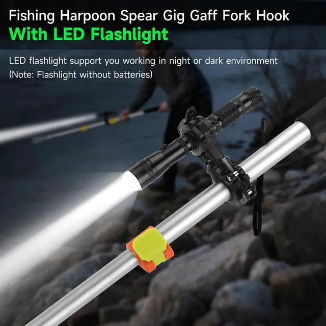 Alt view image 6 of 6 - Fishing Harpoon Spear Gaff Gig, Frog Flounder Fork Hook, 4ft-8ft | Fishing Harpoon Gig, Captures Frogs and Flounders Securely, Fits Ice Fishing, Streams, And Swamps