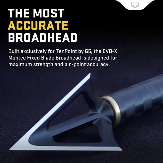 Alt view image 2 of 4 - EVO-X Montec Fixed Blade Broadhead - Pack of 3 - 100-Grain, Three-Blade Design