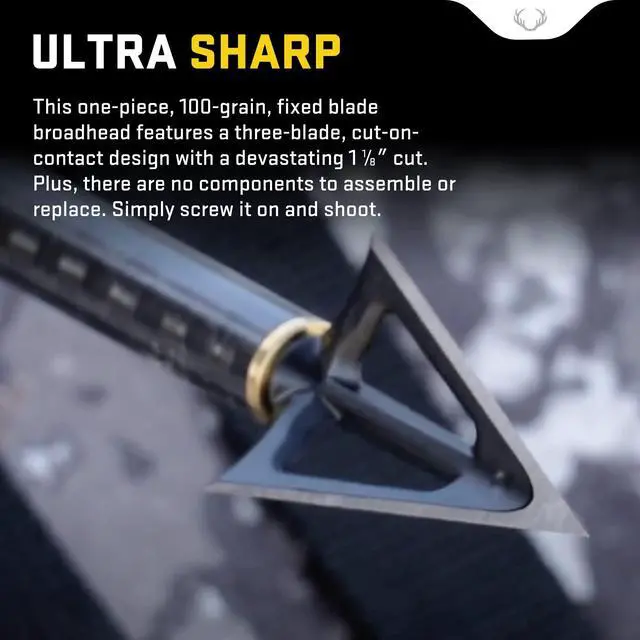Alt view image 4 of 4 - EVO-X Montec Fixed Blade Broadhead - Pack of 3 - 100-Grain, Three-Blade Design