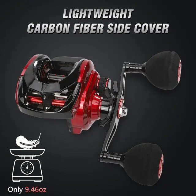 Alt view image 3 of 7 - Baitcaster Reels 6.4:1 High-Speed Gear Ratio 33LB Max Drag 8+1 Bearings | Baitcasting Fishing Reel Lightweight Saltwater & Freshwater Fishing Reel for Bass and Pike
