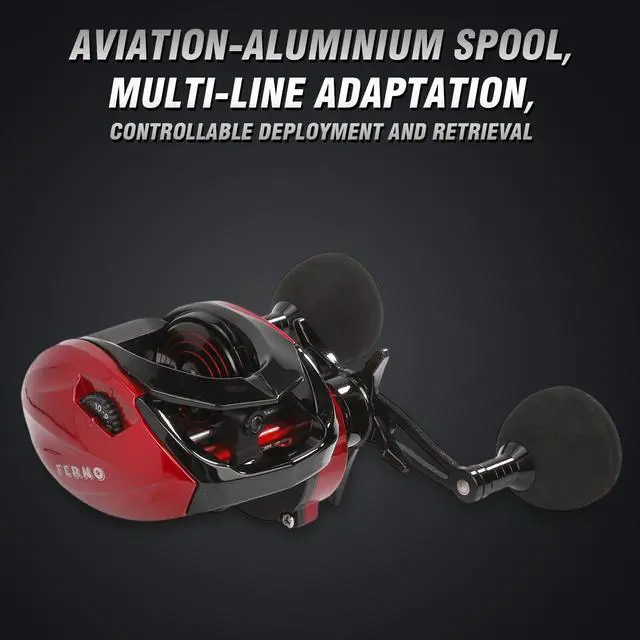Alt view image 5 of 7 - Baitcaster Reels 6.4:1 High-Speed Gear Ratio 33LB Max Drag 8+1 Bearings | Baitcasting Fishing Reel Lightweight Saltwater & Freshwater Fishing Reel for Bass and Pike