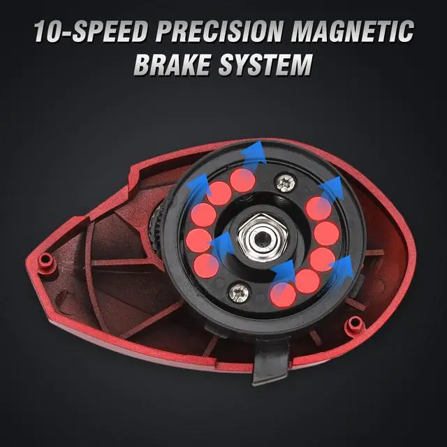 Alt view image 6 of 7 - Baitcaster Reels 6.4:1 High-Speed Gear Ratio 33LB Max Drag 8+1 Bearings | Baitcasting Fishing Reel Lightweight Saltwater & Freshwater Fishing Reel for Bass and Pike