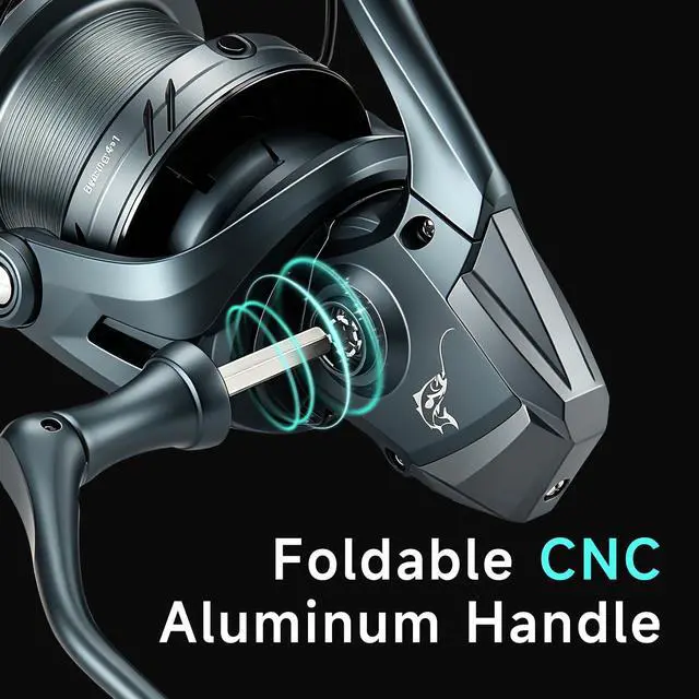 Alt view image 4 of 7 - Surf Fishing Reel - 4.3:1/5.2:1 Grea Ratio Spinning Reel,4+1BB Surf Fishing Reels,Max Drag 17.64-55 Lbs Freshiwater and Saltwater Spinning Reels Fishing