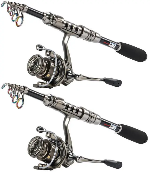 Main image of Fishing Rod and Reel Combo 5.9FT Telescopic Carbon Fiber Fishing Pole with 12+1 BB Spinning Reel, Saltwater Freshwater Kit