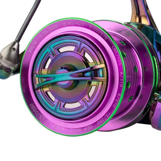 Alt view image 7 of 7 - Spinning Fishing Reels 70 LBS Max Drag Power 18+1 Stainless BB Metal Body Casting Fishing Wheel 8000 10000 12000 Spool Series Freshwater Saltwater Big-Game Surf Ultra Smooth Spinning Reel