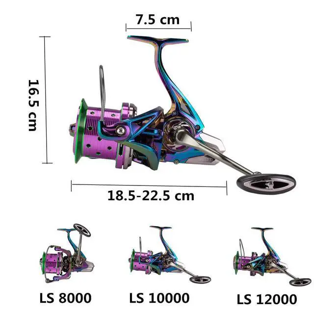 Alt view image 4 of 7 - Spinning Fishing Reels 70 LBS Max Drag Power 18+1 Stainless BB Metal Body Casting Fishing Wheel 8000 10000 12000 Spool Series Freshwater Saltwater Big-Game Surf Ultra Smooth Spinning Reel