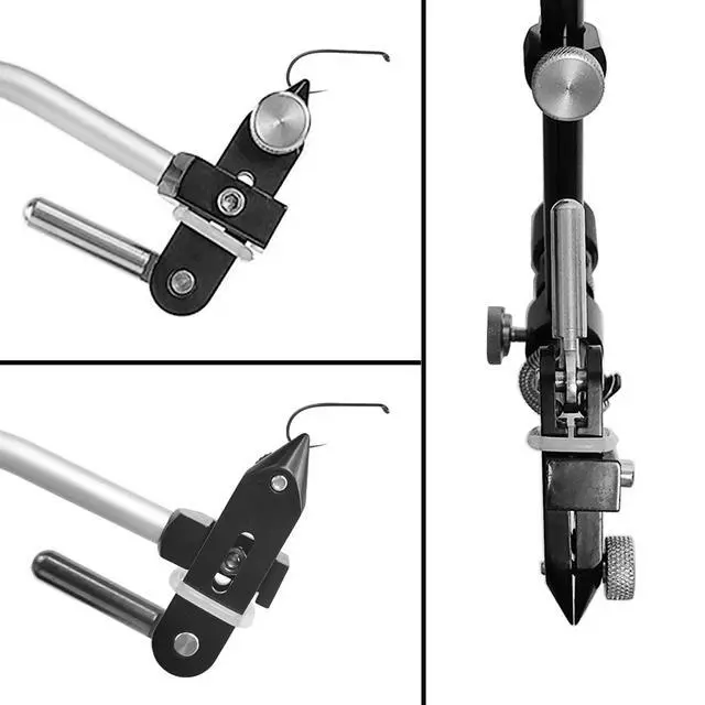 Alt view image 3 of 7 - 360 Degree Rotary Fly Tying Vise Aluminum Fly Tying Tool with Hardened Steel Jaws Adjustable Hook Size 28 to 5 0 Fly Fishing Vise