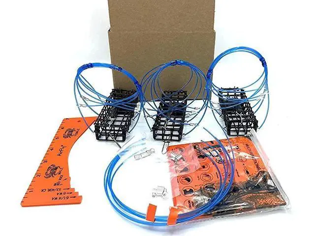 Alt view image 5 of 7 - Castable Crab Trap for Pier, Jetty & Surf - 6-Loop Fishing Pole Crab Trap | Dungeness, Blue & Rock Crabs | Lead-Free | CA, OR, WA, MD & FL, Made in USA (3 Traps + Gauge Kit)