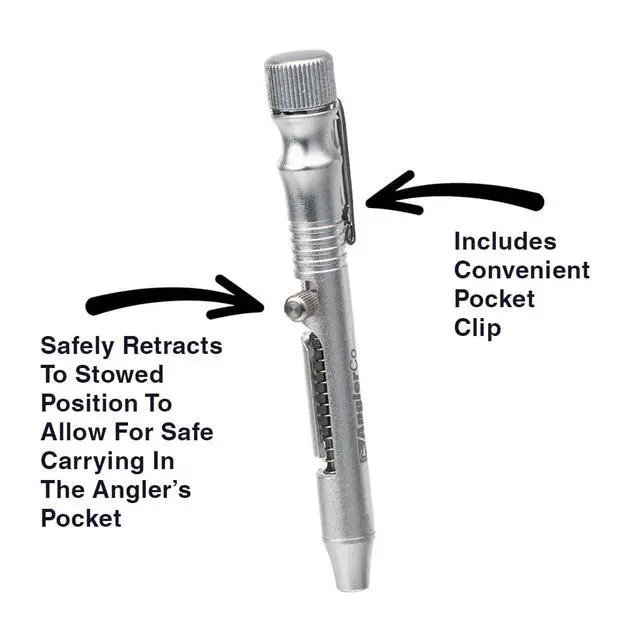 Alt view image 4 of 7 - Retractable Fish Venting Tool with Pocket Clip Durable Barotrauma Release Tool for Saltwater Fishing