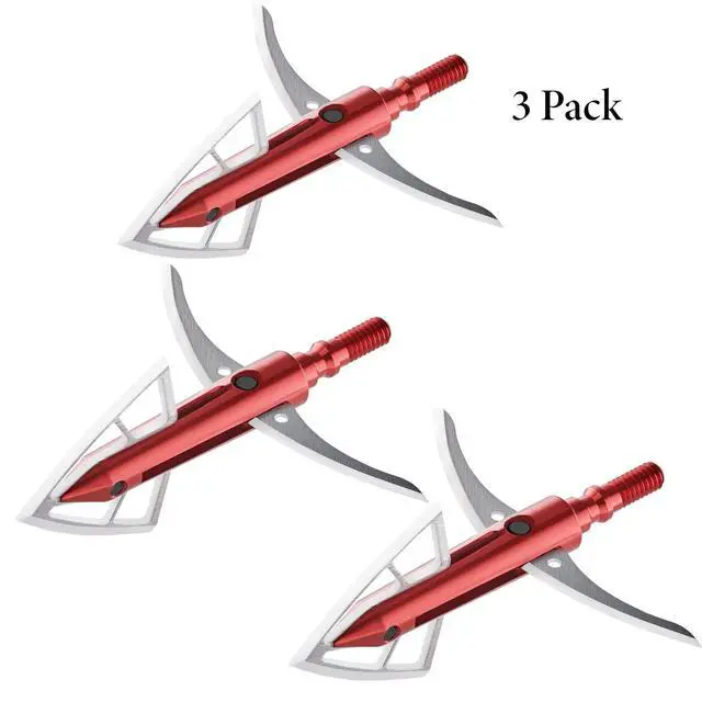 Alt view image 2 of 6 - Gravedigger Extreme 4-Blade Hunting Hybrid Mechanical Broadhead with Cut-on-Contact Tip - 100 Grains | 2.25" Cutting Diameter | 3 Pack
