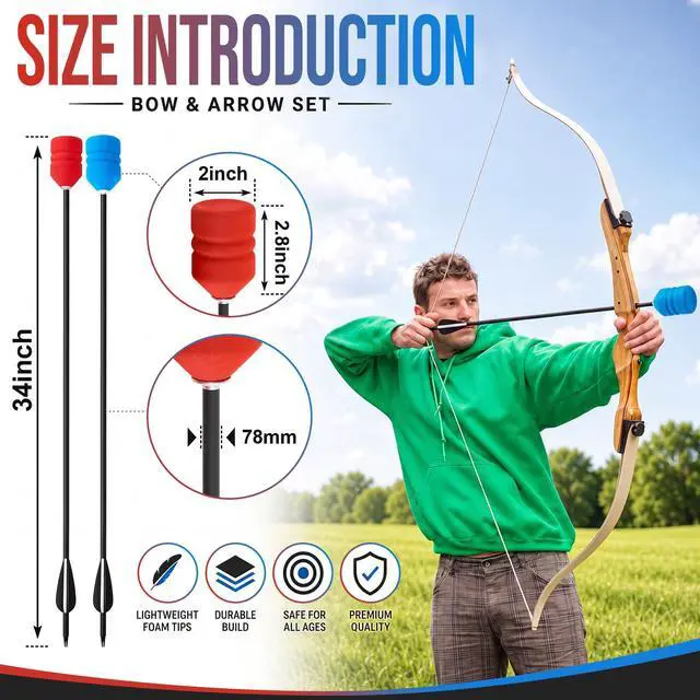 Alt view image 3 of 7 - 30 Inch Foam Tipped Arrows, 6/12 Pcs Removable Sponge Tip Archery LARP Practice Arrows with Archery Carbon Bow for Compound Bow, Combat Game, Training, Cs Shooting