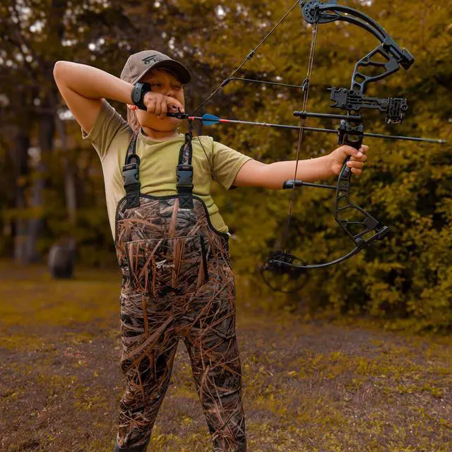 Alt view image 5 of 7 - Hunting Waders for Kids, Neoprene Youth Fishing Waders with Boot, Lightweight Chest Waders for Toddler Children