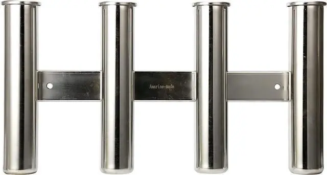 Main image of 4 Tube Fishing Rod Rack Mirror Finish Stainless Steel 316 Wall / Side Mounted Rod Holder for Boat Yacht