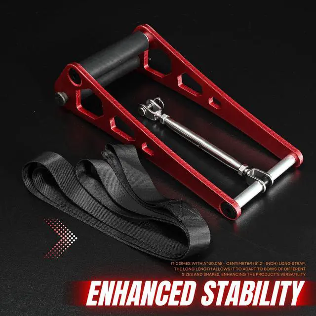 Alt view image 6 of 6 - Handheld Bow Press, Archery Compound Bow Press, Universal Aluminum Alloy Bow Press for Compound Bow and Crossbow, Portable Ratchet Type Fine Tuning Tool with 51.2in Strap