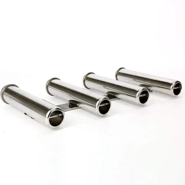 Alt view image 7 of 7 - 4 Tube Fishing Rod Rack Mirror Finish Stainless Steel 316 Wall / Side Mounted Rod Holder for Boat Yacht