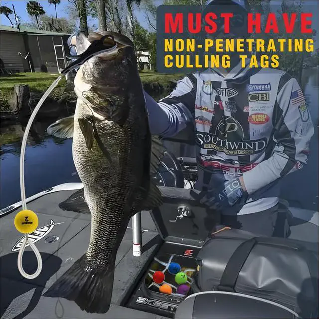 Alt view image 6 of 7 - Cull Tags for Bass Fishing, Fish Culling System with 6 Color-Coded Tags and Buoy Keeper, No Puncture Style Tournament Bass Fishing Accessories Fishing Gear for Tournament Angler