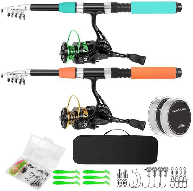 Main image of Telescopic Fishing Rod and Reel Combo Set, 2PCS Collapsible Fishing Poles, Fishing Kit with Spinning Reel, Travel Saltwater Freshwater Fishing Gear for Adults Beginners