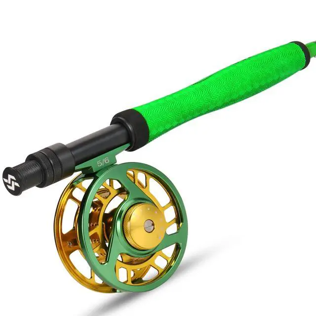 Alt view image 2 of 7 - Standard Fly Fishing Combo Starter Kit, 5/6 Weight 9' Fly Rod with SuperPolymer Handle, Accessories, Carrying Case, Fly Box Case & Fishing Flies