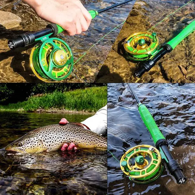 Alt view image 6 of 7 - Standard Fly Fishing Combo Starter Kit, 5/6 Weight 9' Fly Rod with SuperPolymer Handle, Accessories, Carrying Case, Fly Box Case & Fishing Flies