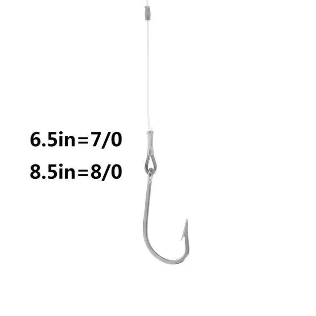 Alt view image 6 of 7 - Saltwater Trolling Lures Set, Offshore Fishing Lure Rigged Circle Hook & 6 in/9 in Hoochie Octopus/Squid Skirts for Catching Mahi, Tuna, Wahoo and Big Game Fishes